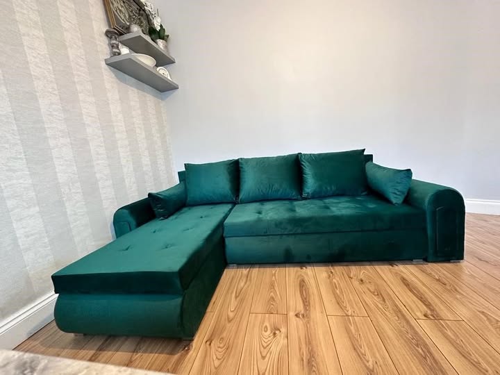 BERLIN UNIVERSAL CORNER GREEN SOFA BED