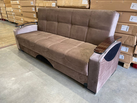 Brown D-Arm Turkish Sofa bed